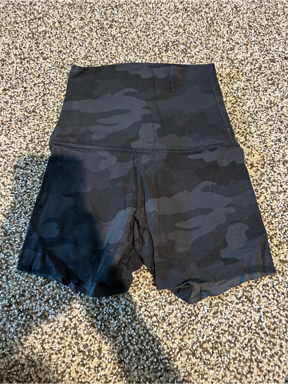 Lululemon High-Waist Black Camo Women’s Active Shorts